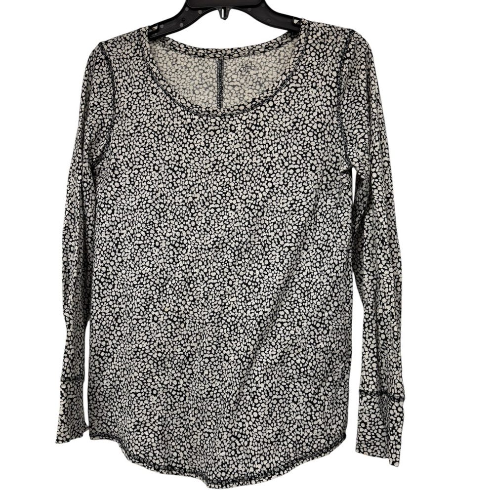 LOFT Monochrome Floral Long Sleeve Tee